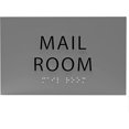 thumbnail image 1 of ADA CENTRAL SIGNS - 6" X4" Mail Room Sign - ADA Compliant Tactile Graphics Grade 2 Braille Text Package Carrier sign| Wall Mount Plastic Shipment, Postal Services Signs for Office, School & Business, 1 of 7