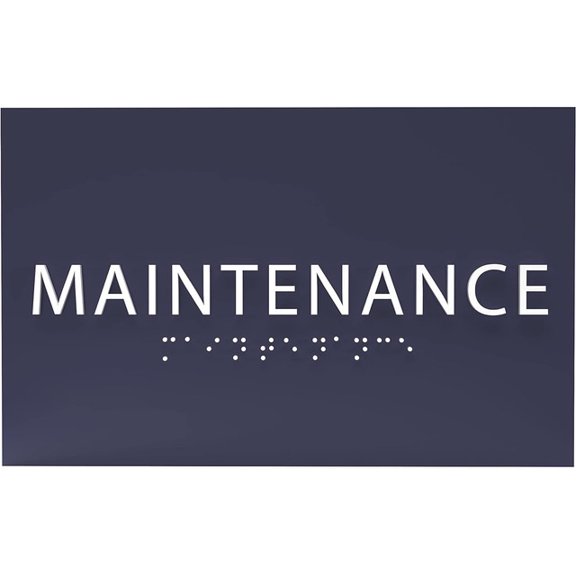 ADA CENTRAL SIGNS - 6" X4" Maintenance Room Sign - ADA Compliant Tactile Graphics Grade 2 Braille Text Maintenance Supplies Sign | Wall Mount IT Room Signs for Office, Hotel, Schools, and Warehouse