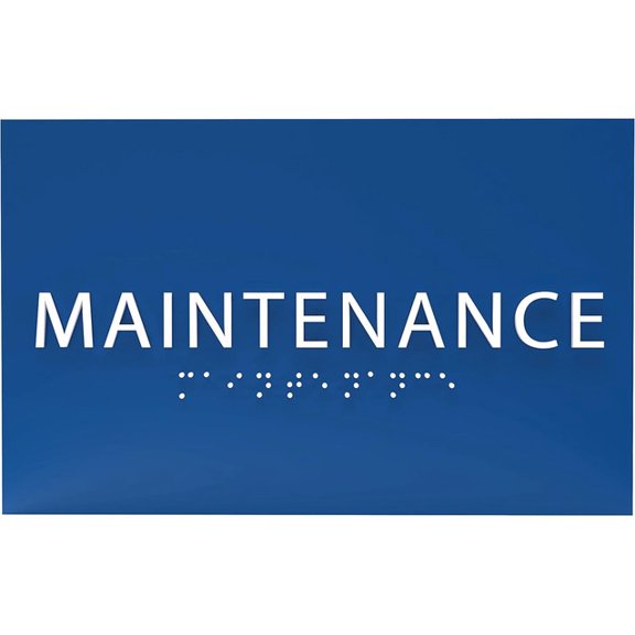 ADA CENTRAL SIGNS - 6" X4" Maintenance Room Sign - ADA Compliant Tactile Graphics Grade 2 Braille Text Maintenance Supplies Sign | Wall Mount IT Room Signs for Office, Hotel, Schools, and Warehouse