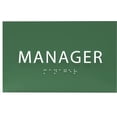 thumbnail image 1 of ADA CENTRAL SIGNS - 6" X4" Manager Sign - ADA Compliant Tactile Graphics Grade 2 Braille Text Identification Sign | Wall Mount Plastic Room Name Sign for Offices, Businesses, and Restaurants, 1 of 7