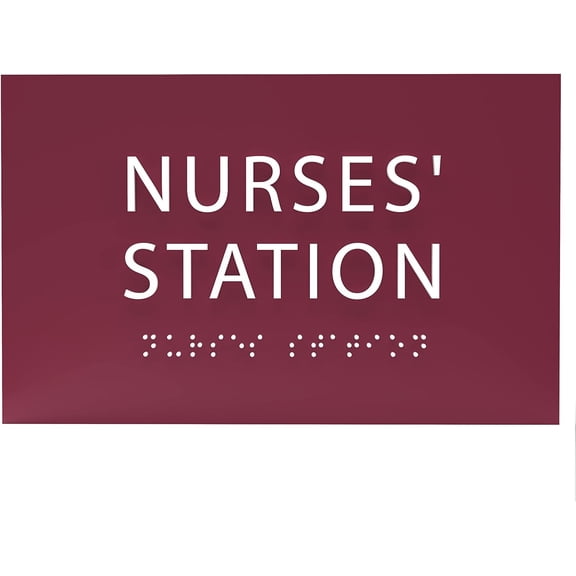 ADA CENTRAL SIGNS - 6" X4" Nurses Station Sign - ADA Compliant Tactile Graphics Grade 2 Braille Text | Wall Mount Plastic Care Staff Area Signs for Medical Health Offices, Hospital Buildings