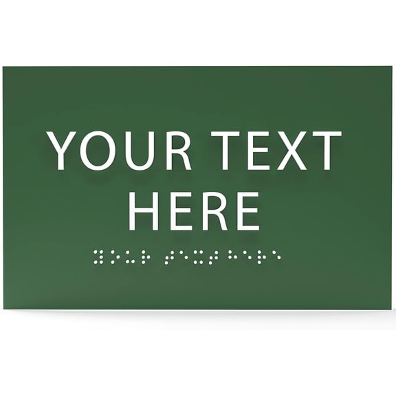 ADA CENTRAL SIGNS - 6" X4" Personalized Custom Sign- Tactile Graphics Grade 2 Braille Text | ADA Compliant Wall Mount Plastic Signs For Schools, Offices, Businesses, Apartments & Restaurants