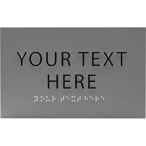 ADA CENTRAL SIGNS - 6" X4" Personalized Custom Sign- Tactile Graphics Grade 2 Braille Text | ADA Compliant Wall Mount Plastic Signs For Schools, Offices, Businesses, Apartments & Restaurants