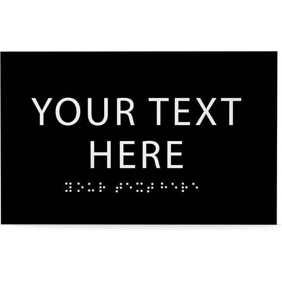 ADA CENTRAL SIGNS - 6" X4" Personalized Custom Sign- Tactile Graphics Grade 2 Braille Text | ADA Compliant Wall Mount Plastic Signs For Schools, Offices, Businesses, Apartments & Restaurants