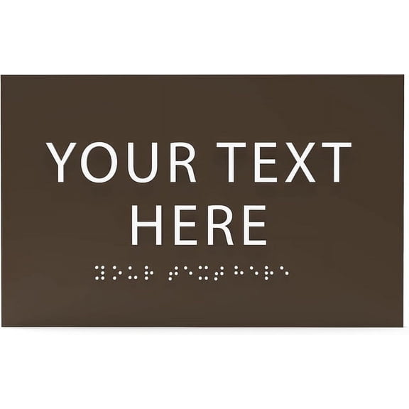 ADA CENTRAL SIGNS - 6" X4" Personalized Custom Sign- Tactile Graphics Grade 2 Braille Text | ADA Compliant Wall Mount Plastic Signs For Schools, Offices, Businesses, Apartments & Restaurants