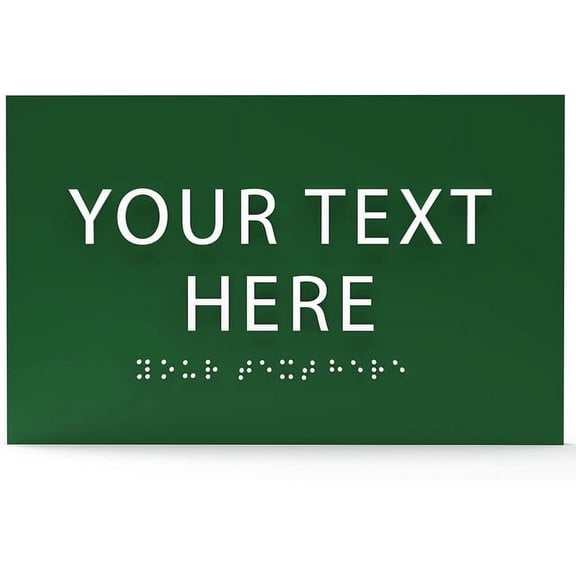 ADA CENTRAL SIGNS - 6" X4" Personalized Custom Sign- Tactile Graphics Grade 2 Braille Text | ADA Compliant Wall Mount Plastic Signs For Schools, Offices, Businesses, Apartments & Restaurants
