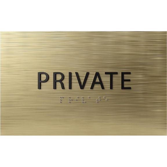 ADA CENTRAL SIGNS - 6" X4" Private Sign - ADA Compliant Tactile Graphics Grade 2 Braille Text Privacy Sign | Wall Mount Plastic No Entry Protection Sign for Offices, Businesses, and Restaurants