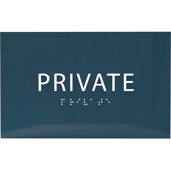 ADA CENTRAL SIGNS - 6" X4" Private Sign - ADA Compliant Tactile Graphics Grade 2 Braille Text Privacy Sign | Wall Mount Plastic No Entry Protection Sign for Offices, Businesses, and Restaurants