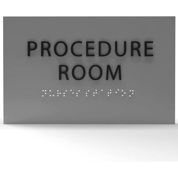 ADA CENTRAL SIGNS - 6" X4" Procedure Room Sign - Tactile Graphics Grade 2 Braille Text Emergency Sign| ADA Compliant Wall Mount Acrylic Medical Procedure Sign for Hospital, Medical Space, and Clinics