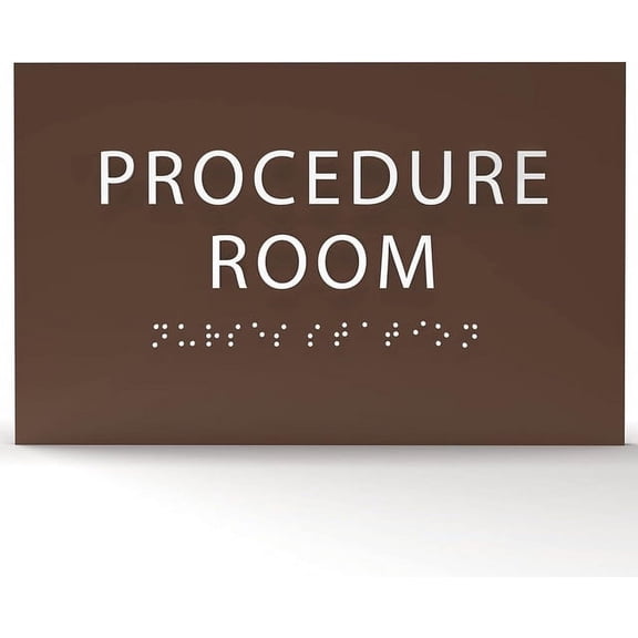 ADA CENTRAL SIGNS - 6" X4" Procedure Room Sign - Tactile Graphics Grade 2 Braille Text Emergency Sign| ADA Compliant Wall Mount Acrylic Medical Procedure Sign for Hospital, Medical Space, and Clinics