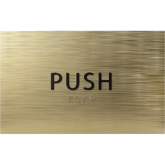 ADA CENTRAL SIGNS - 6" X4" Push Sign - ADA Compliant Tactile Graphics Grade 2 Braille Text Safety Sign| Wall Mount End Door Confusion Plastic Signs for Businesses, Offices, Stores, Cafes, and Shops