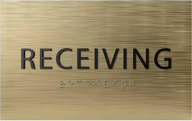ADA CENTRAL SIGNS - 6" X4" Receiving Sign - ADA Compliant Tactile ...
