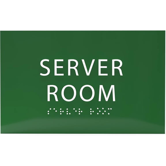 ADA CENTRAL SIGNS - 6" X4" Server Room Sign - ADA Compliant Tactile Graphics Grade 2 Braille Text | Wall Mount Plastic IT Staff Signs for Offices, Hotels, Schools, Warehouses, and Construction Site