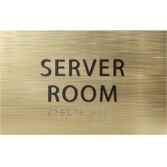 ADA CENTRAL SIGNS - 6" X4" Server Room Sign - ADA Compliant Tactile Graphics Grade 2 Braille Text | Wall Mount Plastic IT Staff Signs for Offices, Hotels, Schools, Warehouses, and Construction Site