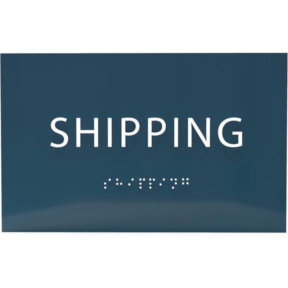 ADA CENTRAL SIGNS - 6" X4" Shipping Sign - ADA Compliant Tactile Graphics Grade 2 Braille Text| Wall Mount Loading Dock Forklift Plastic Sign for Business Work Site, Warehouse Visitors, and Employees