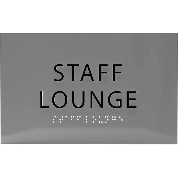 ADA CENTRAL SIGNS - 6" X4" Staff Lounge Sign - ADA Compliant Tactile Graphics Grade 2 Braille Text | Wall Mount Plastic Staff Privacy Signs for Offices, Hotels, Schools, Apartments, and Restaurants