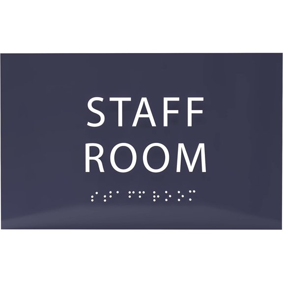 ADA CENTRAL SIGNS - 6" X4" Staff Room Sign - ADA Compliant Tactile Graphics Grade 2 Braille Text | Wall Mount Plastic Staff Privacy Signs for Offices, Hotels, Schools, Apartments, and Restaurants