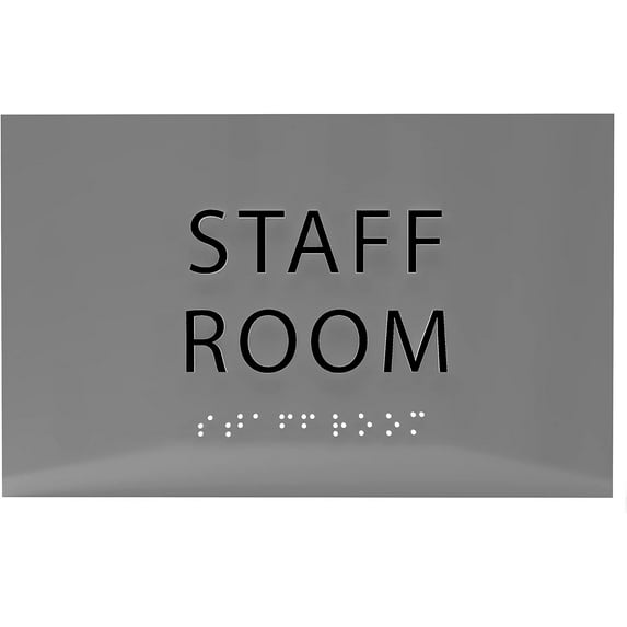 ADA CENTRAL SIGNS - 6" X4" Staff Room Sign - ADA Compliant Tactile Graphics Grade 2 Braille Text | Wall Mount Plastic Staff Privacy Signs for Offices, Hotels, Schools, Apartments, and Restaurants