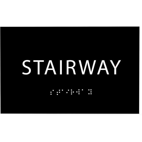 ADA CENTRAL SIGNS - 6" X4" Stairway Sign - ADA Compliant Tactile Graphics Grade 2 Braille Text | Wall Mount Plastic Stairwell Signs for Offices, Hotels, Schools, Apartments, and Restaurants