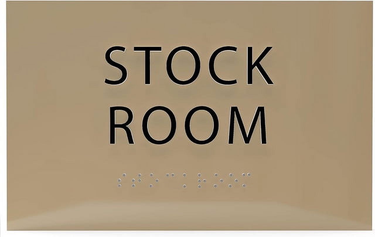 ADA CENTRAL SIGNS - 6" X4" Stock Room Sign - ADA Compliant Tactile ...