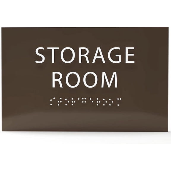 ADA CENTRAL SIGNS - 6" X4" Storage Room Sign - Tactile Graphics Grade 2 Braille Text | ADA Compliant Modern Utility Wall Mount Plastic Signs For Schools, Offices, Businesses, Apartments & Restaurants