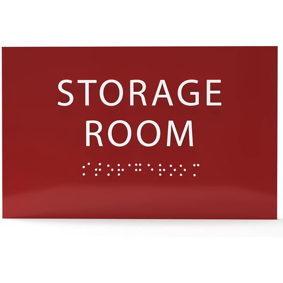 ADA CENTRAL SIGNS - 6" X4" Storage Room Sign - Tactile Graphics Grade 2 Braille Text | ADA Compliant Modern Utility Wall Mount Plastic Signs For Schools, Offices, Businesses, Apartments & Restaurants