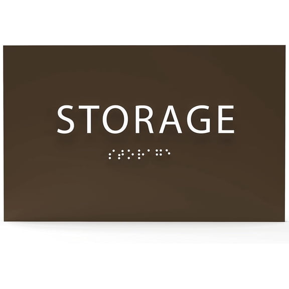 ADA CENTRAL SIGNS - 6" X4" Storage Sign –Tactile Graphics Grade 2 Braille Text | Modern Utility Wall Mount ADA Compliant Plastic Signs For Schools, Offices, Businesses, Apartments & Restaurants