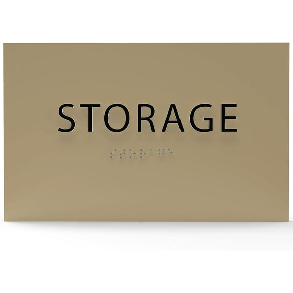 ADA CENTRAL SIGNS - 6" X4" Storage Sign –Tactile Graphics Grade 2 Braille Text | Modern Utility Wall Mount ADA Compliant Plastic Signs For Schools, Offices, Businesses, Apartments & Restaurants