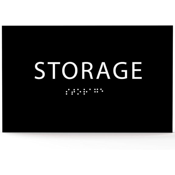 ADA CENTRAL SIGNS - 6" X4" Storage Sign –Tactile Graphics Grade 2 Braille Text | Modern Utility Wall Mount ADA Compliant Plastic Signs For Schools, Offices, Businesses, Apartments & Restaurants