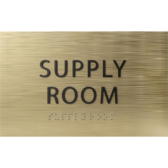 ADA CENTRAL SIGNS - 6" X4" Supply Room Sign - ADA Compliant Tactile Graphics Grade 2 Braille Text | Wall Mount Plastic Supply Area Signs for Offices, Hotels, Schools, Apartments, and Restaurants