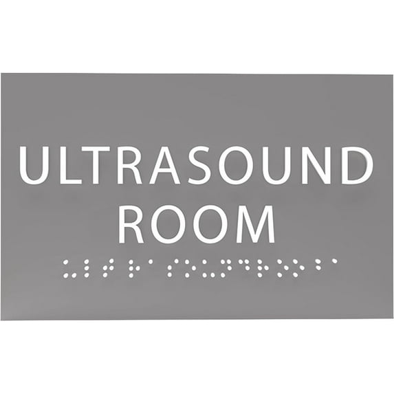 ADA CENTRAL SIGNS - 6" X4" Ultrasound Room Sign - Tactile Graphics Grade 2 Braille Text Sonography Sign| ADA Compliant Wall Mount Acrylic Medical Procedure Sign for Hospital, Medical Space, and Clinic