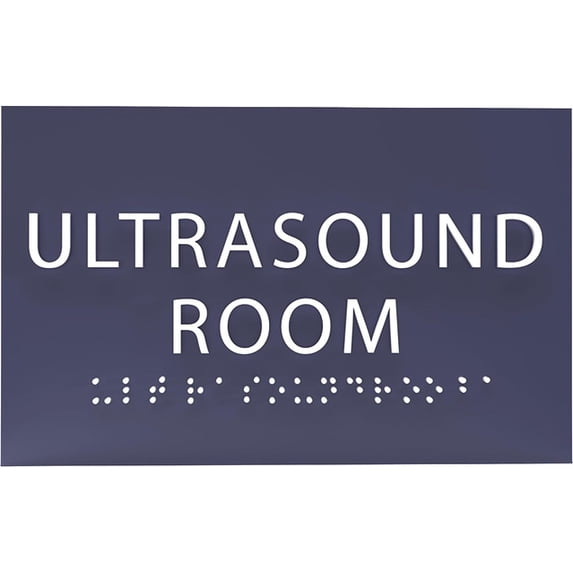 ADA CENTRAL SIGNS - 6" X4" Ultrasound Room Sign - Tactile Graphics Grade 2 Braille Text Sonography Sign| ADA Compliant Wall Mount Acrylic Medical Procedure Sign for Hospital, Medical Space, and Clinic