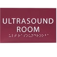 thumbnail image 1 of ADA CENTRAL SIGNS - 6" X4" Ultrasound Room Sign - Tactile Graphics Grade 2 Braille Text Sonography Sign| ADA Compliant Wall Mount Acrylic Medical Procedure Sign for Hospital, Medical Space, and Clinic, 1 of 7