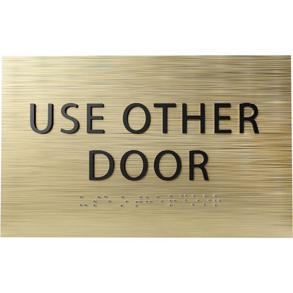ADA CENTRAL SIGNS 6" X4" Use Other Door Sign- Tactile Graphics Grade 2 Braille Text | ADA compliant Wall Mount Plastic Signs For Schools, Offices, Businesses, Apartments & Restaurants