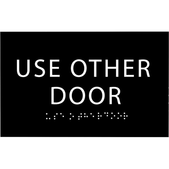 ADA CENTRAL SIGNS 6" X4" Use Other Door Sign- Tactile Graphics Grade 2 Braille Text | ADA compliant Wall Mount Plastic Signs For Schools, Offices, Businesses, Apartments & Restaurants