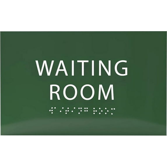 ADA CENTRAL SIGNS - 6" X4" Waiting Room Sign - Tactile Graphics Grade 2 Braille Text | ADA Compliant Modern Utility Wall Mount Plastic Signs For Schools, Offices, Businesses, Apartments & Restaurants