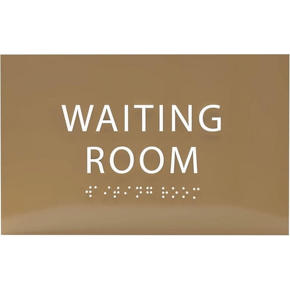 ADA CENTRAL SIGNS - 6" X4" Waiting Room Sign - Tactile Graphics Grade 2 Braille Text | ADA Compliant Modern Utility Wall Mount Plastic Signs For Schools, Offices, Businesses, Apartments & Restaurants