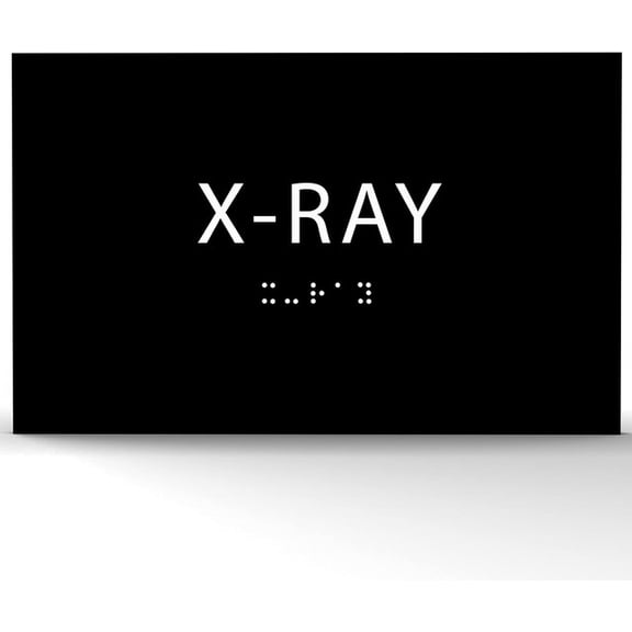ADA CENTRAL SIGNS - 6" X4" X-Ray Sign - Tactile Graphics Grade 2 Braille Text Radiation Alert Sign| ADA Compliant Wall Mount Acrylic Medical Procedure Sign for Hospital, Medical Space, and Clinic