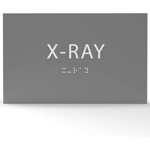 ADA CENTRAL SIGNS - 6" X4" X-Ray Sign - Tactile Graphics Grade 2 Braille Text Radiation Alert Sign| ADA Compliant Wall Mount Acrylic Medical Procedure Sign for Hospital, Medical Space, and Clinic