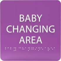ADA CENTRAL SIGNS - 6" X6" Baby Changing Area Sign - ADA Compliant Tactile Graphics Grade 2 Braille Text Acrylic Wall Sign - Baby Care, Diaper Changing, Lactation Restroom Sign for Hospital, Offices