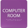 thumbnail image 1 of ADA CENTRAL SIGNS - 6" X6" Computer Room Sign - ADA Compliant Tactile Graphics Grade 2 Braille Text Acrylic Door Wall Sign - Server Data Center, IT Equipment Management, Networking software Room Sign, 1 of 7