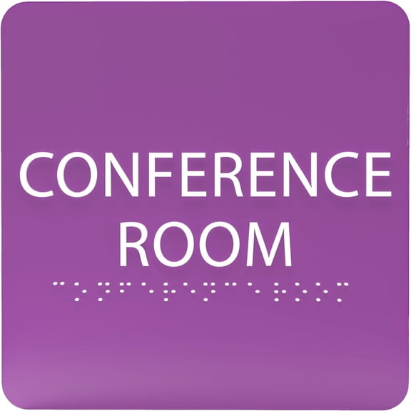 ADA CENTRAL SIGNS - 6" X6" Conference Room Sign- ADA Compliant Tactile Graphics Grade 2 Braille Text Acrylic Wall Signs - Authorized Personnel Only, Meeting Privacy Door Sign for Schools, and Offices