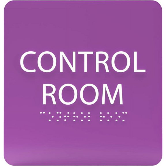 ADA CENTRAL SIGNS - 6" X6" Control Room Sign - ADA Compliant Tactile Graphics Grade 2 Braille Text Acrylic Wall Signs - Emergency Contact, Protocols, Operations, Security, Surveillance Door Sign