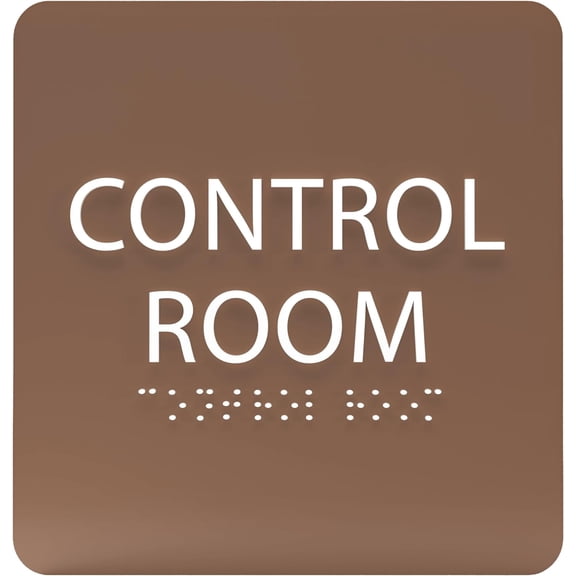 ADA CENTRAL SIGNS - 6" X6" Control Room Sign - ADA Compliant Tactile Graphics Grade 2 Braille Text Acrylic Wall Signs - Emergency Contact, Protocols, Operations, Security, Surveillance Door Sign
