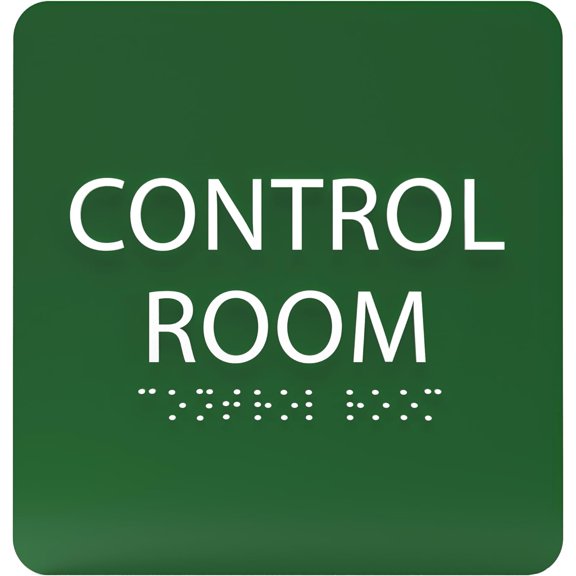 ADA CENTRAL SIGNS - 6" X6" Control Room Sign - ADA Compliant Tactile Graphics Grade 2 Braille Text Acrylic Wall Signs - Emergency Contact, Protocols, Operations, Security, Surveillance Door Sign
