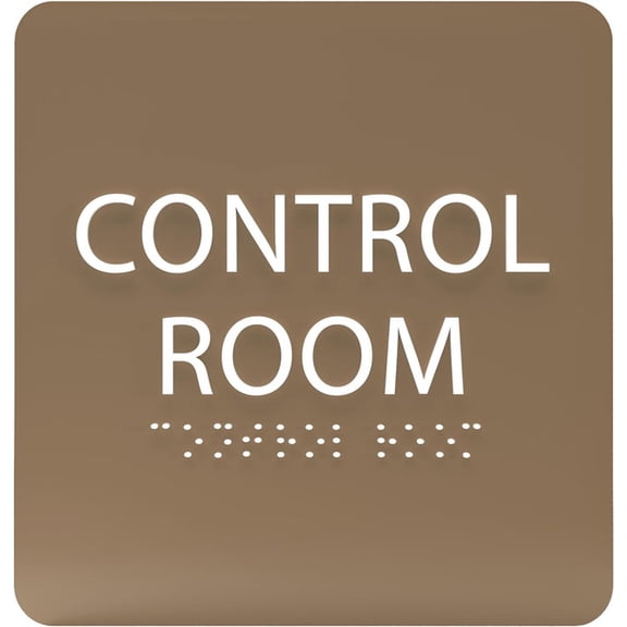 ADA CENTRAL SIGNS - 6" X6" Control Room Sign - ADA Compliant Tactile Graphics Grade 2 Braille Text Acrylic Wall Signs - Emergency Contact, Protocols, Operations, Security, Surveillance Door Sign