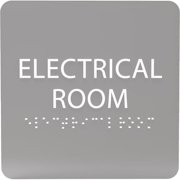 ADA CENTRAL SIGNS - 6" X6" Electrical Room Sign - ADA Compliant Tactile Graphics Grade 2 Braille Text Acrylic Wall Signs - Safety Control Electric Room Sign for Offices, Hotels, Schools, & Restaurants