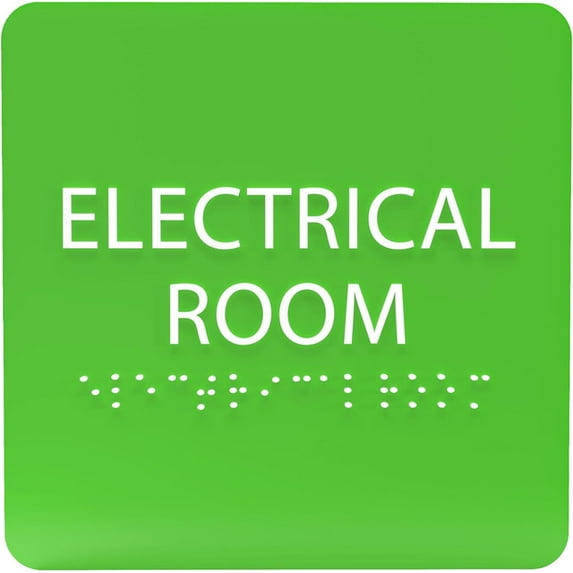ADA CENTRAL SIGNS - 6" X6" Electrical Room Sign - ADA Compliant Tactile Graphics Grade 2 Braille Text Acrylic Wall Signs - Safety Control Electric Room Sign for Offices, Hotels, Schools, & Restaurants