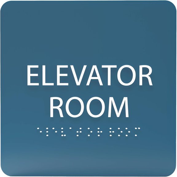 ADA CENTRAL SIGNS - 6" X6" Elevator Room Sign- ADA Compliant Tactile Graphics Grade 2 Braille Text Acrylic Wall Signs - Authorized Personnel Only Door Sign for Malls, Offices, Apartments & Restaurants