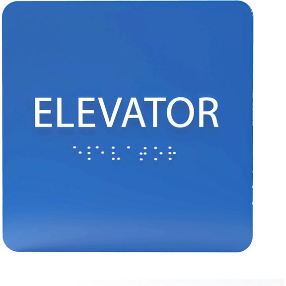 ADA CENTRAL SIGNS - 6" X6" Elevator Sign - ADA Compliant Tactile Graphics Grade 2 Braille Text Acrylic Wall Sign - Directional Assistance, Safety Location Signs for Offices, Schools, Malls, Apartments